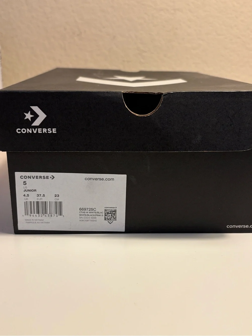 Converse Chuck Taylor All Star High Top Panda Pink Girls Shoes Junior 5 669725C